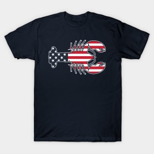 Lobster Cape Cod 4th of July American Flag T-Shirt